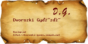 Dvorszki Győző névjegykártya
