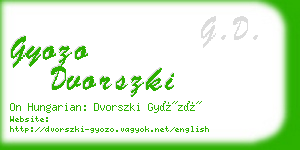 gyozo dvorszki business card